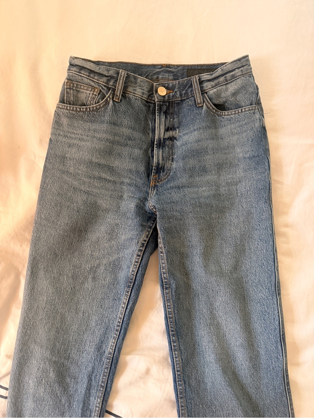Zara straight leg High-Rise Light Wash Blue Jeans